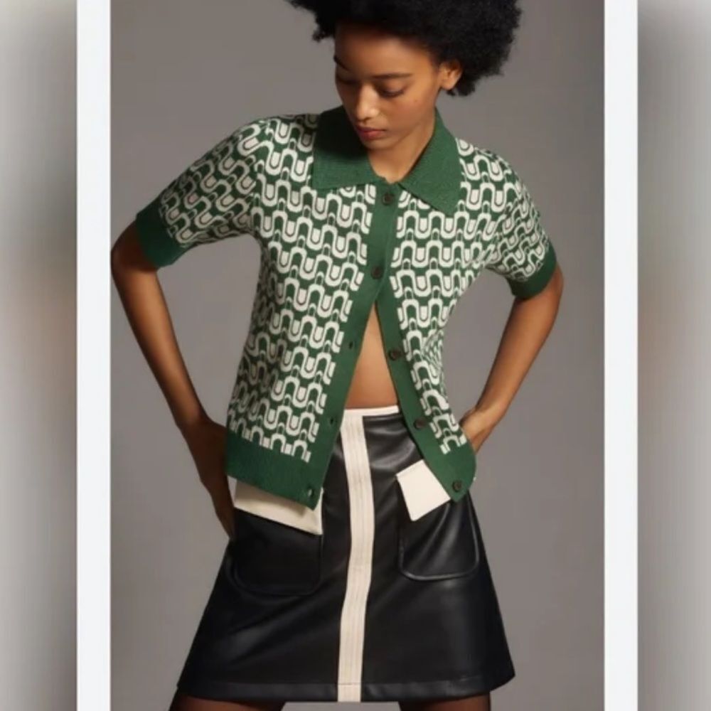 Anthropologie Maeve Kinsley Collared Cardigan Sweater
